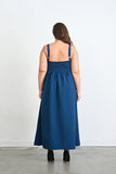 Γυναικείο φόρεμα με φερμουάρ σε μεγάλα μεγέθη  - Μπλε