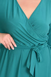  Κρουαζέ  φόρεμα Samantha σε μεγάλα μεγέθη - Πράσινοо