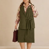 Midi κομψή φούστα με ελαστική μέση – Χακί