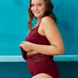 Βαμβακερά σλιπ με δαντέλα - Μπορντό