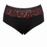 Βαμβακερά σλιπ με δαντέλα - Μαύρο / Κόκκινο