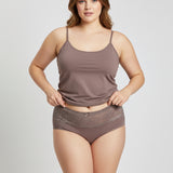 Βαμβακερά σλιπ με δαντέλα σε Απαλή μόκα χρώμα σε μεγάλα μεγέθη

