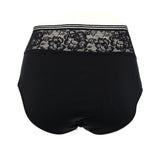 Βαμβακερά σλιπ με δαντέλα - Μαύρο