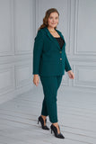 Κομψό γυναικείο σακάκι με φόδρα  σε μεγάλα μεγέθη - Πράσινο