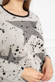 Γυναικεία μπλούζα διακόσμηση αστέρια από στασάκια σε μεγάλα μεγέθη 