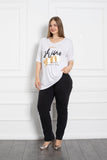Γυναικείο μπλουζάκι με στάμπα Simply Shine σε μεγάλα μεγέθη-Άσπρο 