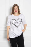 Γυναικείο μπλουζάκι με στάμπα Amazing σε μεγάλα μεγέθη -Άσπρο