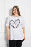 Γυναικείο μπλουζάκι με στάμπα Amazing σε μεγάλα μεγέθη -Άσπρο