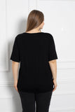 Γυναικείο  μπλουζάκι με στάμπα Always better together σε μεγάλα μεγέθη-Μαύρο