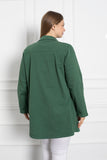 Denim μπουφάν τύπου πουκάμισο σε μεγάλα μεγέθη  - Σκούρο Πράσινο
