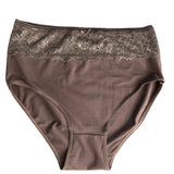 Βαμβακερά σλιπ με δαντέλα - Απαλό μόκα/ροζ