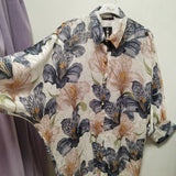 Κομψό πουκάμισο με φλοράλ σχέδιο – Γκρι