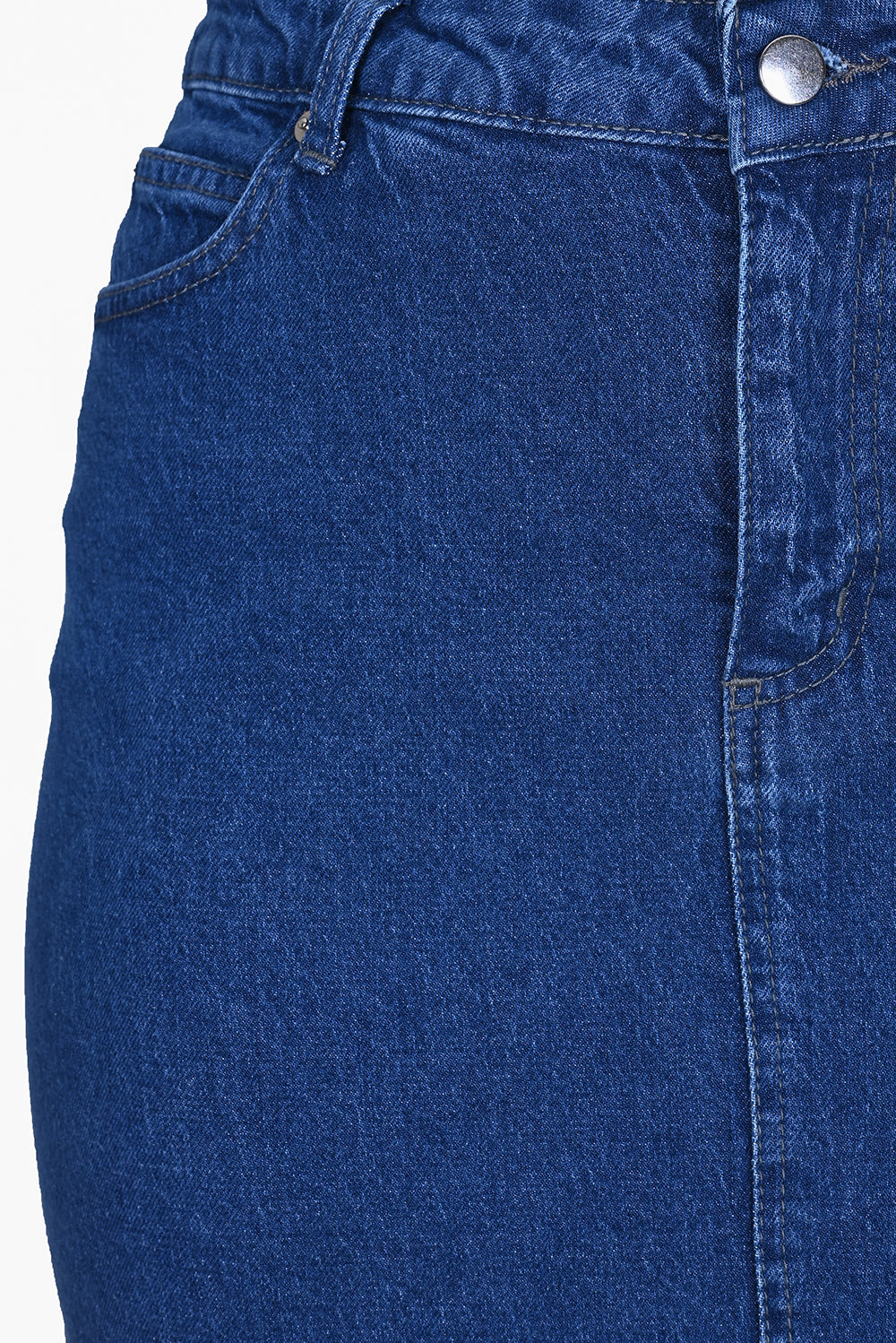 Denim φούστα από σφιχτό ύφασμα σε μεγάλα μεγέθη - Μπλε