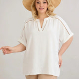 Αέρινη τουνίκ με boho λεπτομέρειες – Ασπρο