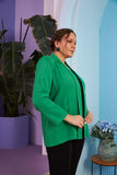 Γυναικείο ανοιξιάτικο μπλέιζερ σε μεγάλα μεγέθη - Πράσινο