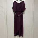 Κομψή ολόσωμη φόρμα από μουσελίνα με αλυσίδα - Μπορντό