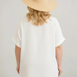 Αέρινη τουνίκ με boho λεπτομέρειες – Ασπρο