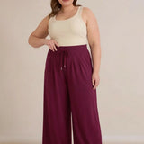 Καθημερινό παντελόνι τύπου παντελονόφουστα- Μπορντό