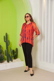 Γυναικεία μπλούζα από μουσελίνα σε μέγαλα μεγέθη - Πορτοκαλί