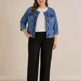 Φαρδύ παντελόνι Borisa με στρας στη ζώνη