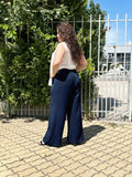Καλοκαιρινό φαρδύ παντελόνι Comfort σε μεγάλα μεγέθη - Σκούρο μπλε