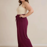 Καθημερινό παντελόνι τύπου παντελονόφουστα- Μπορντό