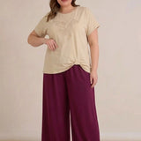 Καθημερινό παντελόνι τύπου παντελονόφουστα- Μπορντό