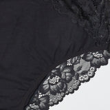 Βαμβακερά σλιπ με δαντέλα Cotton lux (3 τμχ.) μεγάλα μεγέθη Μαύρο