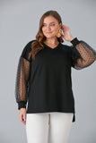 Γυναικεία μπλούζα με μανίκια ζορζέτα σε μεγάλα μεγέθη