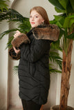 Χειμωνιάτικο μπουφάν Winter Chic σε μεγάλα μεγέθη- Μαύρο