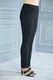 Μακρύ ίσιο μαύρο παντελόνι Lora - μεγάλα μεγέθη 