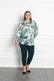 Γυναικείο πουκάμισο πολυτέλειας σε μεγάλα μεγέθη - Abstract Πράσινο 