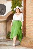 Καλοκαιρινό κρουαζέ φόρεμα σε μεγάλα μεγέθη- Πράσινο πουά
