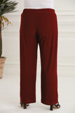 Γναικείο φαρδύ παντελόνι Shelly με τσέπες σε μεγάλα μεγέθη- Κόκκινο