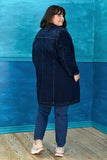 Τζιν μπουφάν με διακόσμηση- σειρά σε έξτρα μεγάλα μεγέθη έως 66