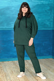 Γυναικείο φούτερ με ελκυστικό μανίκι σε μεγάλα μεγέθη- Πράσινο