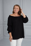 Γυναικεία μπλούζα "Κάρμεν" σε μεγάλα μεγέθη - Μαύρο