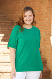 Βαμβακερό μπλουζάκι Basic σε μεγάλα μεγέθη -Πράσινο