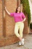 Βαμβακερό μπλουζάκι Basic σε 7 χρώματα σε μεγάλα μεγέθη - Ροζ