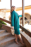 Μπουκλέ φούστα με ελαστική μέση σε μεγάλα μεγέθη - Πράσινο