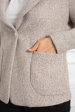 Γυναικείο ανοιξιάτικο σακάκι με φόδρα σε μεγάλα μεγέθη - Μπέζ