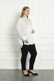 Γυναικείο πουκάμισο πολυτέλειας σε μεγάλα μεγέθη - Άσπρο  Πουά
