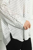 Γυναικείο πουκάμισο πολυτέλειας σε μεγάλα μεγέθη - Άσπρο  Πουά
