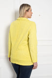 Γυναικείο τζιν σακάκι με πέτο σε μεγάλα μεγέθη-Κίτρινο