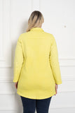 Denim μπουφάν τύπου πουκάμισο σε μεγάλα μεγέθη   - Κίτρινο