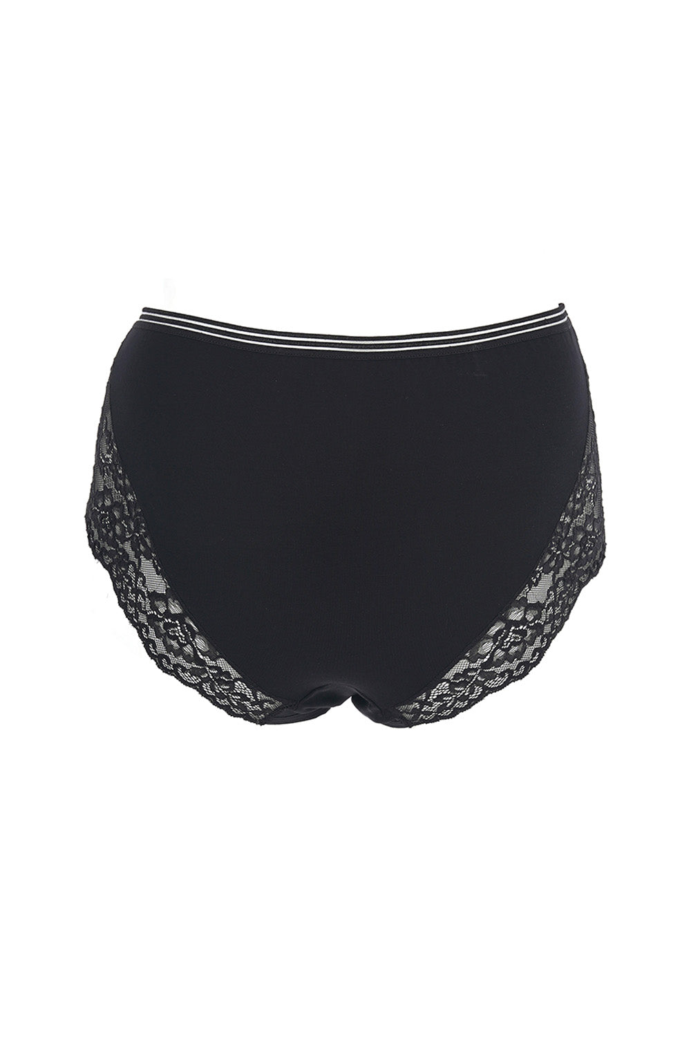 Βαμβακερά σλιπ με δαντέλα Cotton lux (3 τμχ.) μεγάλα μεγέθη Μαύρο