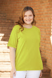 Βαμβακερό μπλουζάκι Basic σε 7 χρώματα σε μεγάλα μεγέθη -Μήλο