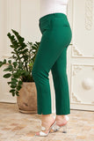 Ανοιξιάτικο παντελόνι με σκισίματα και λάστιχο στη μέση σε μέγαλα μεγέθη- Πράσινο