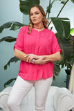 Γυναικείο ανοιξιάτικο πουκάμισο σε μεγάλα μεγέθη - Φουξία